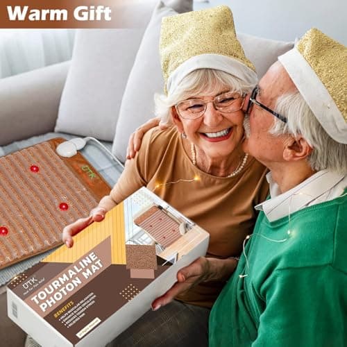 UTK Far Infrared Heating Pad, Weighted Heating Pad for Back Pain, 4-in-1 Photon Deep Therapy, 4H Auto Off, Hotter to 159℉, Overheat Protection, Memory Function, Gifts for Women,16'' x 24'' 7