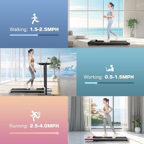ANCHEER Under Desk Treadmills,3 in 1 Walking Pad for Home,2.5HP Treadmill 300lb Capacity,Compact Treadmill with Remote Control,LED Touch Screen,Running Electric Machine,Workout Equipment 6