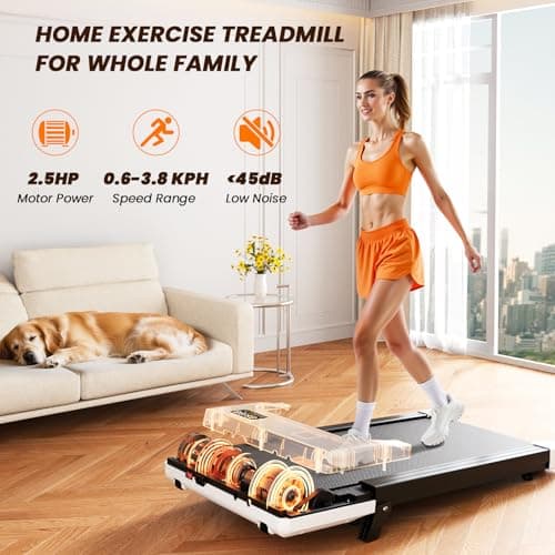 MJWW Walking Pad with Incline, 6% Manual Incline Under Desk Treadmill 3-in-1 for Home Office, Walking Pad Treadmill with 2.5HP Quiet, LED Display & 300LB Capacity 5