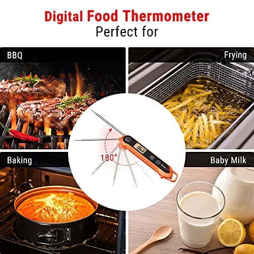 ThermoPro Digital Instant Read Meat Thermometer for Grilling Waterproof Kitchen Food Thermometer with Calibration & Backlight Baking Bread Candy Thermometer Cooking Tools Utensils 7