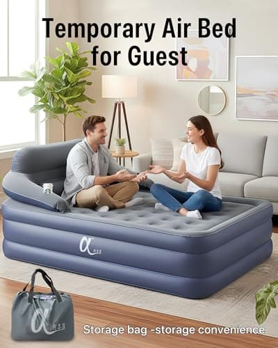 A-ER-FA Queen Air Mattress with Detachable Headboard and Cup Holder - 20 Height 700lbs Capacity Comfort Inflatable Bed for Guests Home Camping and Travel Durable Construction,Colchón Inflable,Air Bed 7
