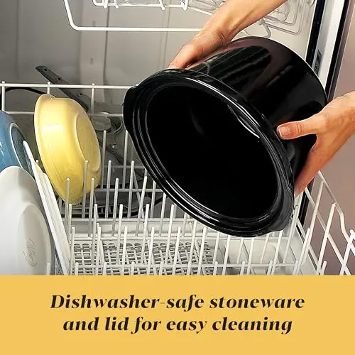 Crock-Pot 2-Quart Manual Slow Cooker, Feeds 2+ People, Great for Small Meals, Dips, & Sides; Removable Stoneware is Oven & Dishwasher Safe, Black 5