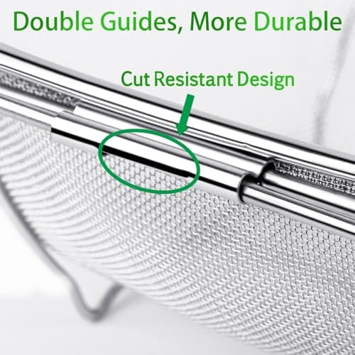 Tiawudi 6-Quart Large Over The Sink Colander, Heavy Duty 40% Thicker 18/8 Stainless Steel Fine Mesh Strainer Basket with Expandable Rubber Grip Handles - Strain, Drain, Rinse Fruits, Vegetables 5