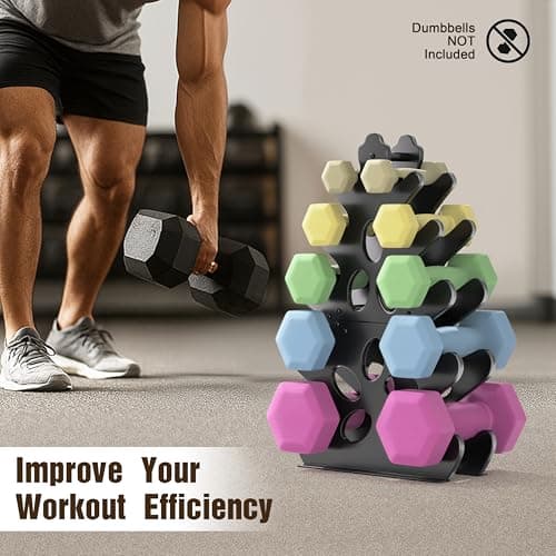 5-Tier Dumbbell Rack Stand Only Weight Holder Home Gym Storage Weight Tree (No Dumbbells) 6