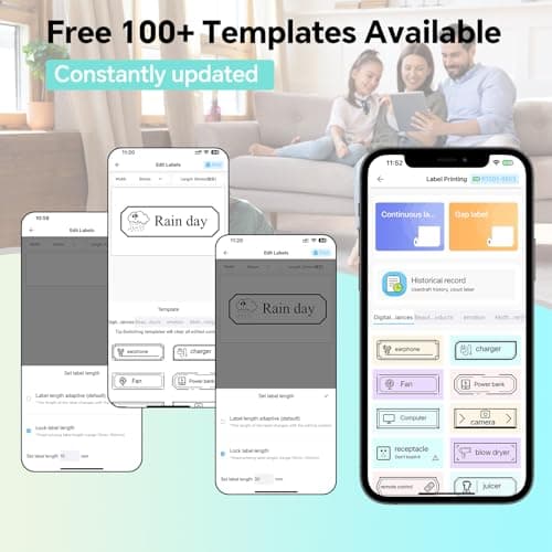 Rotema Label Maker Machine with Tape – Bluetooth Thermal Label Printer, Mini Sticker Maker for Home, Office, School & Small Business, Includes 2 Rolls of Label Paper 5