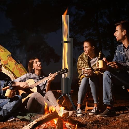 ONLYFIRE OUTDOOR LIVING 58" Patio wood pellet Fire Pit with Ash Tray, Portable Pellet Heater for Camping Backyard Porch Coffee Shop Outside Restaurant, Bonfire Party, RV, Tailgating, Beach, FP042 12