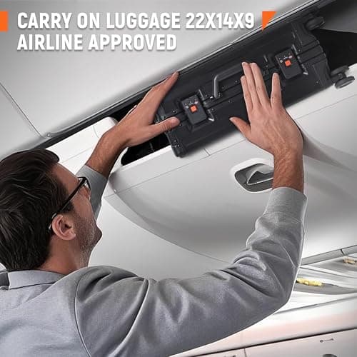 UrbanExplorer All Aluminum Carry On Luggage 22x14x9 Airline Approved Heavy Duty Hard Shell Suitcases Zipperless Suitcase with TSA Lock, Black, 20 Inch 7