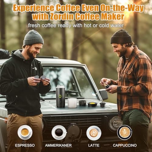 Portable Electric Espresso Maker, 20 bar Mini Travel Coffee maker, Expresso Coffee Machines with USB-C,3-in-1 Car Coffee Maker Self-Heating, Ground Coffee & Capsule(Ns&DG) for Office, Camping, RV 5