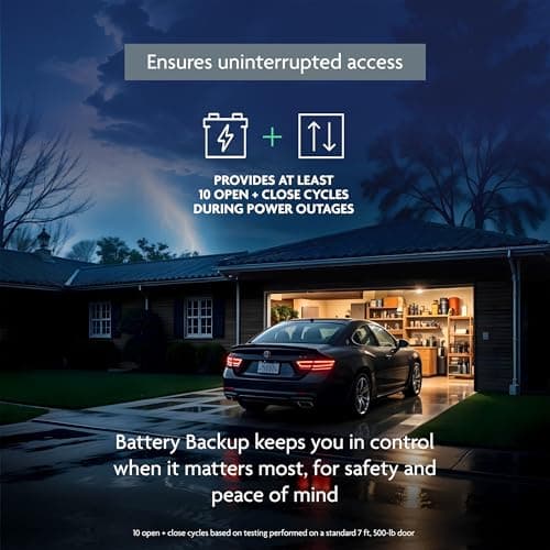 Chamberlain 1/2 HP Belt Drive Smart Garage Door Opener with Battery Backup, 1-Bulb Lighting, and myQ Connectivity 5