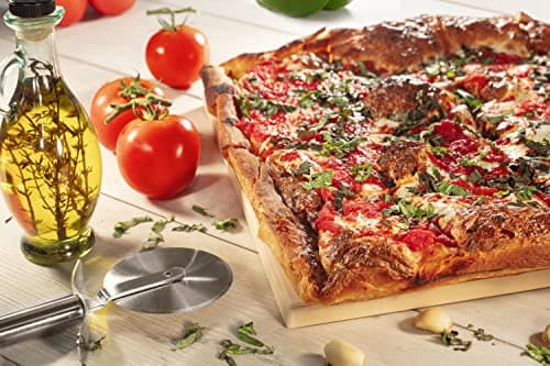 CucinaPro Pizza Stone for Oven, Grill or BBQ- Extra Thick 5/8" Cordierite Rectangular Baking Stone for Better Cooking- 16" x 14" Pan- Holds High Temp For Crispy Crust- Kitchen Tool Essential Must Have 9