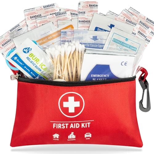 PronteeAid Mini First Aid Kit, Upgraded 140 Pieces First Aid Kit for Car, Essential Home Emergency Kit, Portable Compact Medical Kit for Kitchen, Office, Vehicle, Outdoor, Camping, Hiking