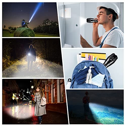 Esgofo LED Flashlights 2 Pack Bright Powerful EDC Handheld Flash Lights, High Lumens Pocket Linterna, 5 Modes, Waterproof, for Gift Survival Emergency Camping 6