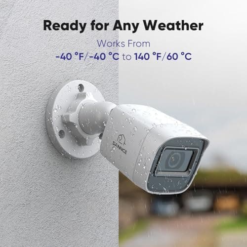 SANNCE 2MP Security Camera 1080P TVI High Clarity Bullet Camera Up to 100ft Night Vision with IR LEDs IP67 Waterproof Indoor/Outdoor Surveillance Camera 6