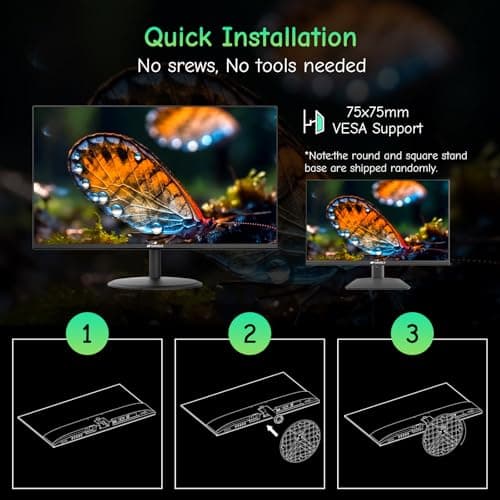 SANSUI Computer Monitor 24 inch Eye Care FHD 1080P Display HDMI,VGA Ports with 178° Viewing Angle/Frame-Less/Tilt/VESA Compatible for Office and Home 6