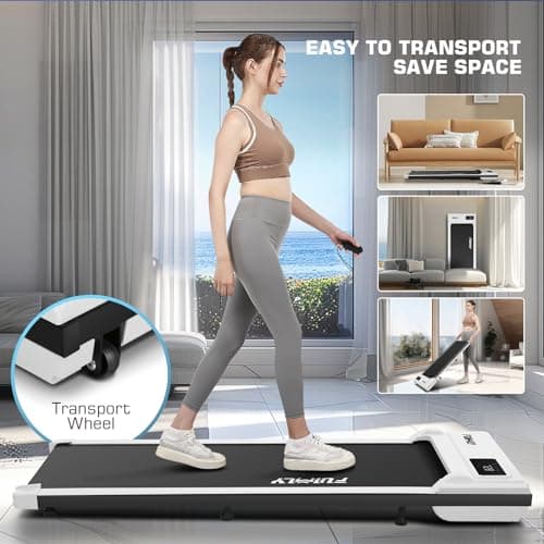 Under Desk Treadmill, Walking Pad Treadmill for Home Office, 2.5 HP Portable Walking Treadmills 300 lb Capacity, Compact Walking Jogging Running Machine with Remote Control and LED Display 7