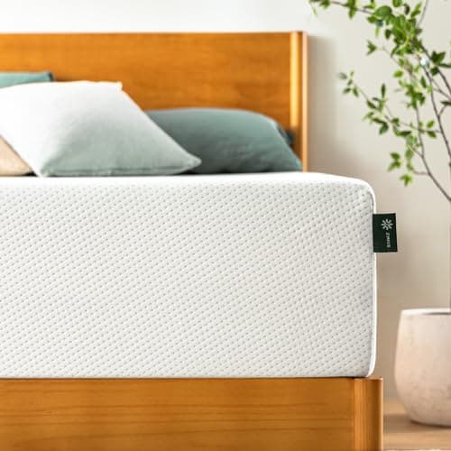 Zinus 10 Inch Queen Green Tea Memory Foam Mattress [New Version], Fiberglass Free, Medium Firm Feel, Zoned Pressure Relief, Certified Safe Foams & Fabric, Mattress in A Box