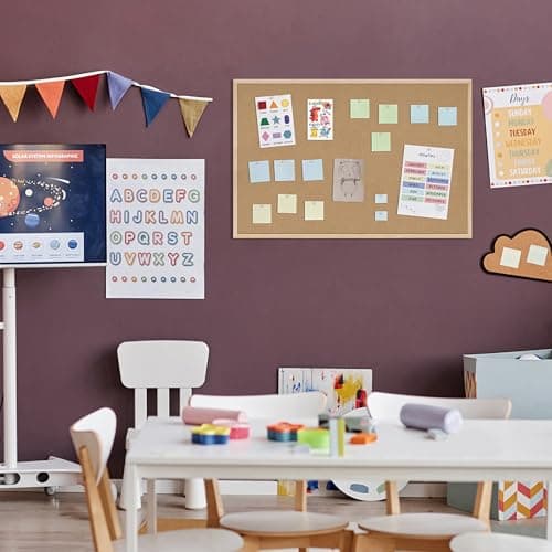 DAHAPYBOO Cork Board Bulletin Board,36x24 Cork Board for Office with Pin Oak Wood Boards,Message Board or Vision Board Decoration. 5