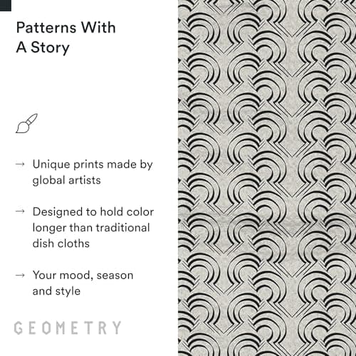 GEOMETRY Kitchen Dish Cloths - Quick Dry Dishcloths for Kitchen - Premium Dish Rags with Geoweave - 3-Pack Set Night Reeds 5