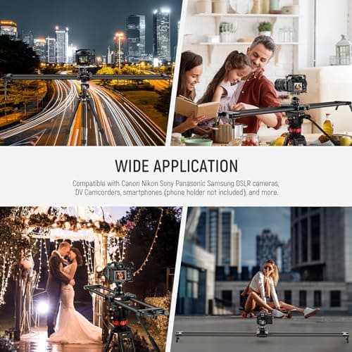 NEEWER 47.2in/120cm Carbon Fiber Camera Slider, Dolly Rail Track with Thicker Tube and More Stable Support, 4 Precise Smooth Bearings and Levelling for DSLR Camera Camcorder, Max Load 22lb, CS120CM 7