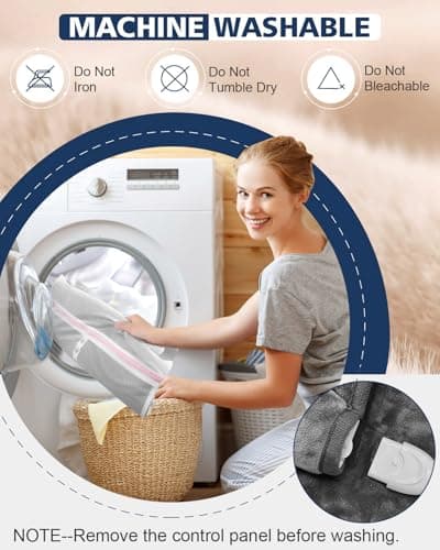 Double Sided Electric Heated Foot Warmer for Men & Women, Foot Warmer Under Desk, Fast Heating Pad Feet Warmer, Overheat Protection&Machine Washable, Electric Foot Warmer for Bed Home Office Xmas Gift 6