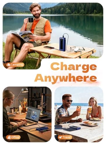 JKELAR Portable Charger Power Bank 50000mAh, PD 22.5W Fast Charging Battery Pack with Built-in Cables & Flashlight, Large Capacity Travel Camping Essential Portable Phone Charger, Dark Blue 6