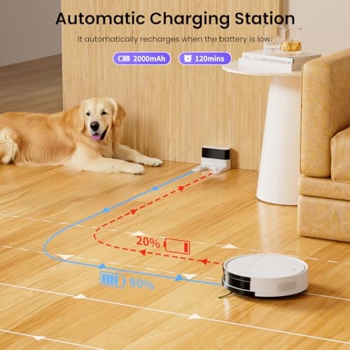 OKP Robot Vacuum Cleaner K5B, Super Thin, Powerful Suction, Cleaning Schedules, Self-Charging, Robotic Vacuums with Wi-Fi/App/Alexa Control, Ideal for Pet Hair Carpets Hard Floors 6
