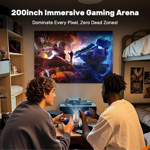 Mini Projector with WiFi & Bluetooth,1080P Supported 300Lumen Portable Projector for iPhone/Android/TV Stick, Mini Projector with Hdmi Remote and Speaker for Bedroom Wall 7