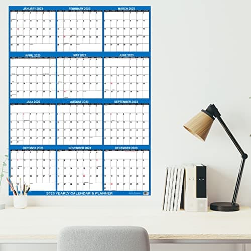24" x 36" SwiftGlimpse 2026 Wall Calendar Erasable Large Wet & Dry Erase Laminated 12 Month Annual Yearly Wall Planner, Reversible, Horizontal/Vertical, Navy 5