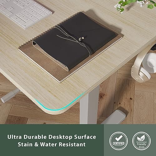 Lifetime Home Height Adjustable 44 Inches Manual Standing Desk - Ultra Durable Home Office Large Rectangular Computer or Laptop Sit Stand Workstation Table - 44 x 24 inches - Maple, M-T-1120 5