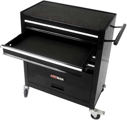 Rolling Tool Chest, 5 Drawers Tool Storage Cabinet, Toolbox with Wheels, Portable Tool Cabinet Organizer with Locking System & Drawer Liners, Tool Storage Cart for Garage, Workshop 5