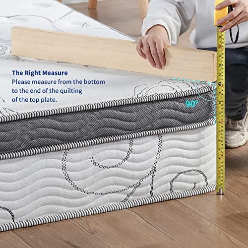 Olee Sleep Queen Mattress, 13 Inch Hybrid Mattress, Gel Infused Memory Foam, Pocket Spring for Support and Pressure Relief, CertiPUR-US Certified, Bed-in-a-Box, Firm, Queen Size 12