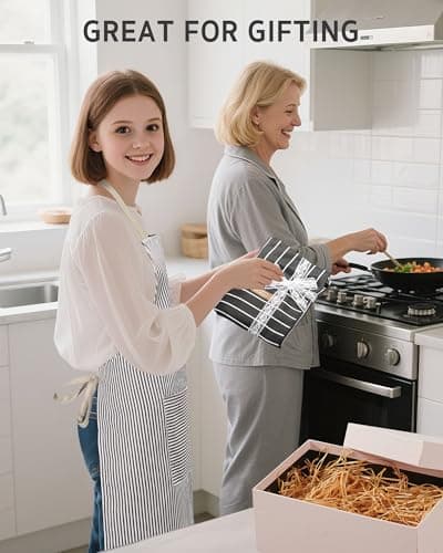 Syntus 2 Pack Kitchen Aprons, Apron for Cooking with 2 Pockets for Men Women Adjustable Bib Chef Apron 7