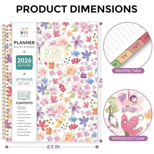 2026 Planner, Weekly and Monthly Planner, 8.5" x 11", January 2026 - December 2026, Agenda Planner with Monthly Tabs, Goal Setting & Time Management Organizer for Professionals & Students 9