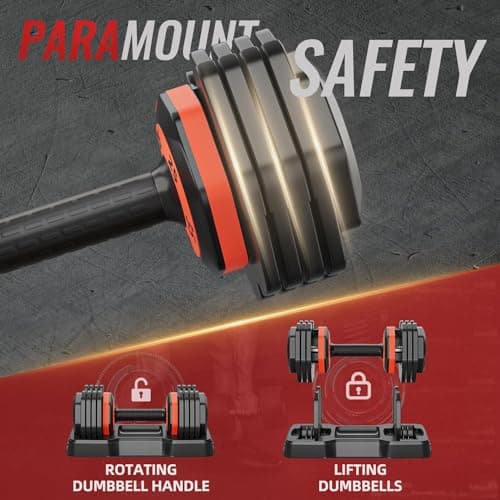 Adjustable Dumbbells, 55LB Single Adjustable Dumbbell Set, 5 in 1 Free Weight Dumbbell,Fast Adjust Weight with Anti-Slip Handle and Tray for Full Body Workout Fitness Strength Training Equipment 5