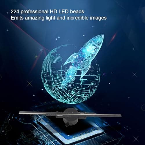 3D Hologram Fan, 16.5in 3D Hologram Projector Advertising Display With 224 LED Light Beads Holographic Video Projector for Business Store Signs, Bar, Casino, Party, Christmas 5