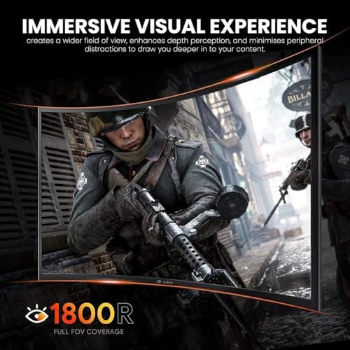 ZZA 27 Inch Curved Monitor 280Hz/240Hz FHD 1080P,Gaming Monitor 1800R VA Screen,Monitor 27 Inch 4000:1 120% sRGB,1Ms,AMD FreeSync,HDR,Low Blue Light,HDMI DP,VESA Support, DP Cable Incl 7