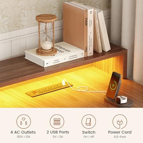 SEDETA Farmhouse L Shaped Standing Desk, 71" x 73" Height Adjustable Home Office Executive Desk with Drawers, Power Outlet, Monitor Stand, Sit Stand Table with Led Lights for Home Office, Black 6