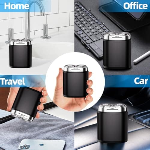 Mini Dual-Head Electric Shaver, Portable Electric Razor for Men, Pocket Size Washable Double Head, Rechargeable Waterproof Shaver for Home, Car, Travel 7