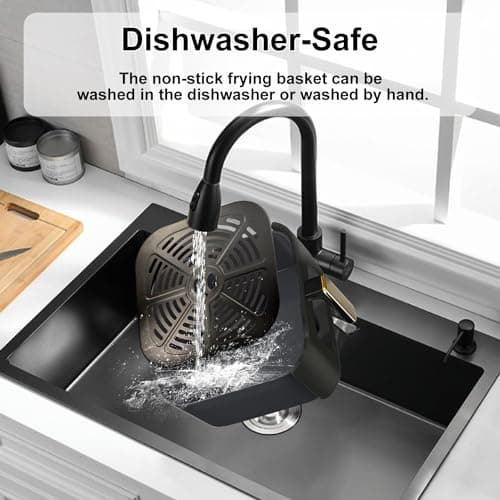 Vaparinckl Air Fryer, 8.5Qt Large Family Size, 8-in-1 Function Digital Touch Screen, Easy Viewing Windows, 1750W Fast Air Frying up to 400℉, Auto Shut Off, Nonstick and Dishwasher-Safe Basket 6