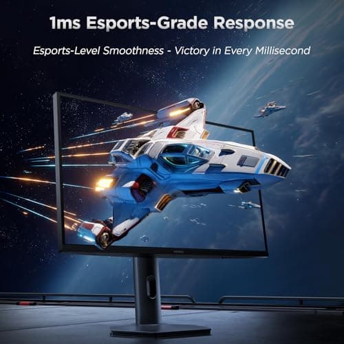 KOORUI 27" 4K QD-Mini LED Gaming Monitor - Dual-Mode (UHD 160Hz or FHD 320Hz), 1ms, 99% Adobe RGB, HDR1400, 90W USB-C, HDMI 2.1/DP1.4, VESA, Tilt Height Swivel Vertical Adjustment, Black, S2741LM 7