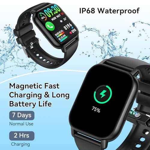 Smart Watch for Men Women with Bluetooth Call/Message Reminder, Smartwatch 1.85" Touch Screen, Fitness Watch Heart Rate/Sleep/Calories/Steps Monitor, 112+ Sport Mode, Activity Tracker for Android iOS 5