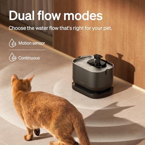 PETLIBRO Cat Water Fountain, Cordless Pet Water Fountain Battery Operated, 2.5L/84oz Dockstream Water Fountains for Cats Indoor, Cat Fountain with Stainless Steel Tray, Easy to Clean BPA-Free 8