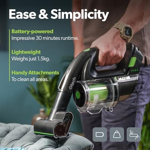 Gtech Multi MK2 K9 Cordless Handheld Vacuum Cleaner - Portable Vacuum Cleaner for Car, Home, and More - Reinforced with Lightweight Aluminum - Rechargeable - Pet Vacuum 6