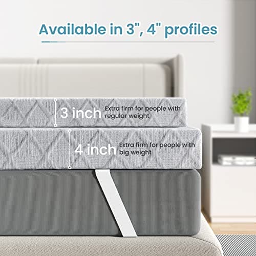 Sleepmax Firm Mattress Topper Full Size 3 Inch - Extra Firm Memory Foam Bed Topper for Back Pain Relief - Cooling Mattress Pad for All Body Shapes - Non-Slip Deluxe Cover, CertiPUR-US Certified 7