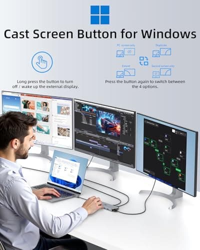 13 in 1 USB C Docking Station - Dual Monitor, Triple Display, 8 USB C/A Ports, Ethernet, Audio - LIONWEI USB C Hub for MacBook,Dell,HP,Lenovo,Surface 8