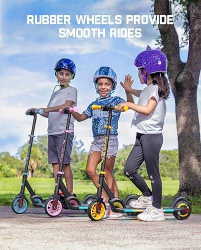 FanttikRide C9 Apex Kids Electric Scooter, Bluetooth Music Speaker, Colorful Light for Kids 8-12, 3.9-5.2 ft, 132 lbs, 5 Miles Range, Up to 40 min Ride Time, 5/8/10 MPH, 3 Adjustable Heights, Pink 6