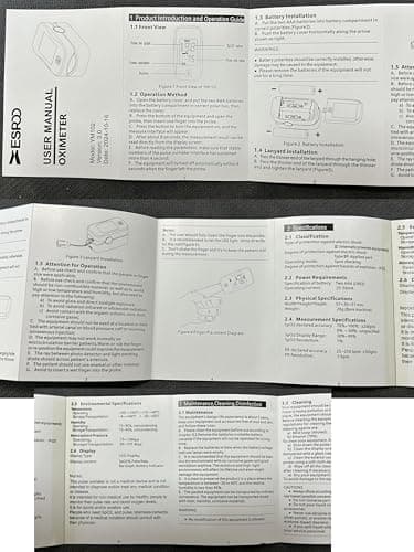 ESPOO Fingertip Pulse Oximeter, Blood Oxygen Saturation Monitor (SpO2) & Pulse Rate Monitor with LED Display, Portable Oxygen Monitor, Includes Batteries & Lanyard 7