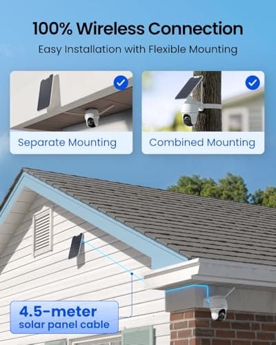 REOLINK First 4K Solar Security Cameras Wireless Outdoor, Argus PT Ultra+Solar Panel, 360° Pan Tilt Auto-Tracking, 8MP Color Night Vision, 2.4/5 GHz Wi-Fi 6, No Subscriptions, Home Hub Compatible 5