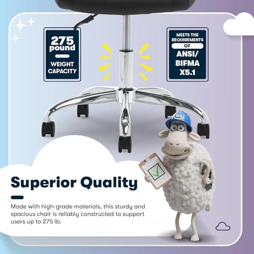 Serta Essential Armless TaskChair, Small Desk Chairs with Wheels, Breathable Mesh Back and Faux Leather, Quality Foam Cushion Seat for Comfort, Minimal Design for Vanity Table, Black 9