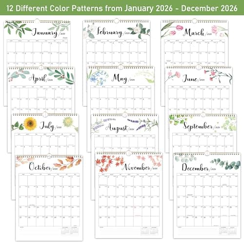2026 Calendar - Vertical Wall Calendar 2026, Jan. 2026 to DEC. 2026, 14.8'' x 11.5'', Monthly Calendars 2026 with Julian Date, Perfect for Planning 5